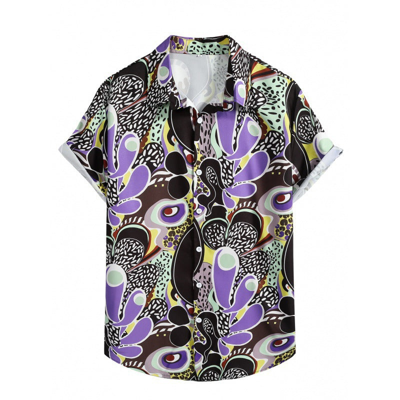 2023 Men's Loose Printed Casual Beach Shirt