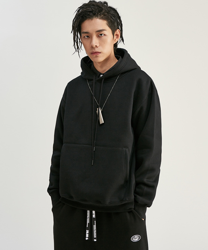 Thick Fleece Oversized Hooded Sweatshirt for Men