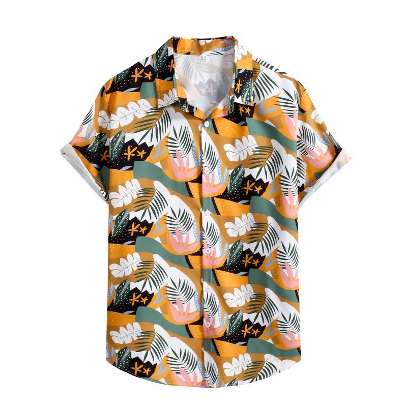 2023 Men's Loose Printed Casual Beach Shirt