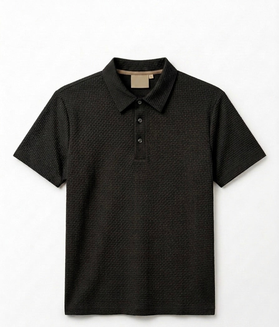 Waffle-Knit Polo