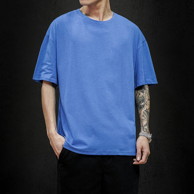 Men's Casual Cotton Short Sleeve Tee - Oversized Streetwear