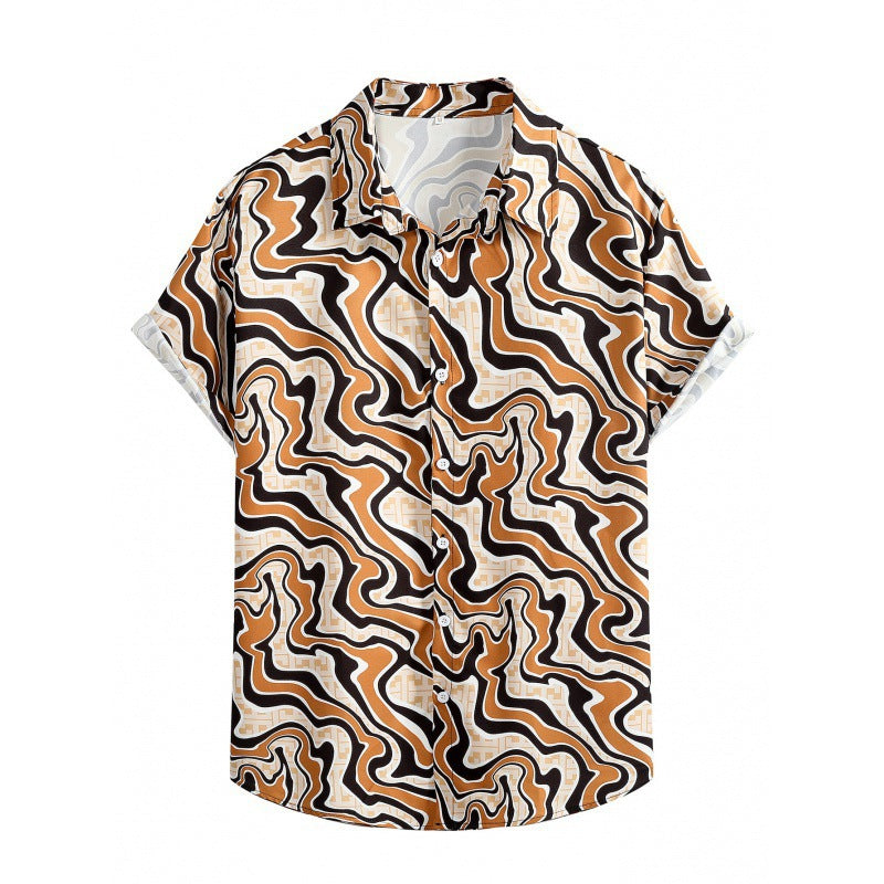 2023 Men's Loose Printed Casual Beach Shirt