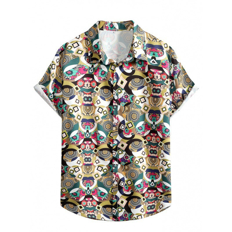 2023 Men's Loose Printed Casual Beach Shirt