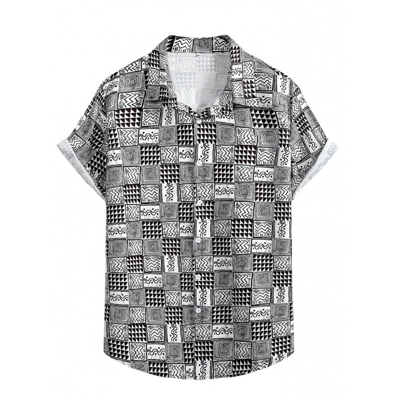 2023 Men's Loose Printed Casual Beach Shirt