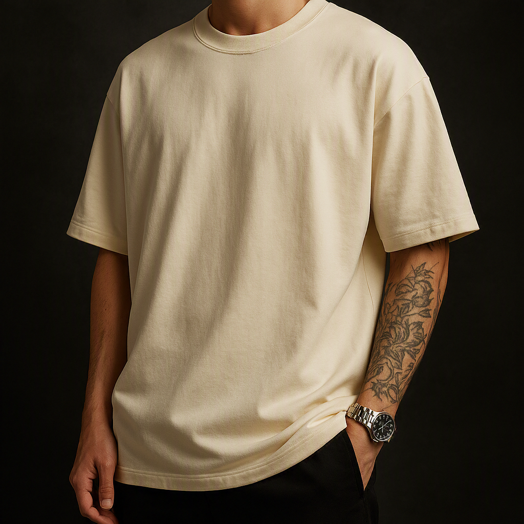 Men's Casual Cotton Short Sleeve Tee - Oversized Streetwear