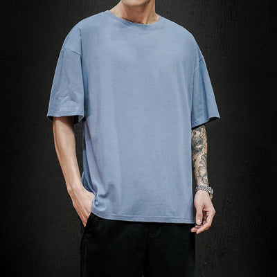 Men's Casual Cotton Short Sleeve Tee - Oversized Streetwear