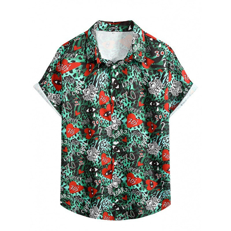 2023 Men's Loose Printed Casual Beach Shirt