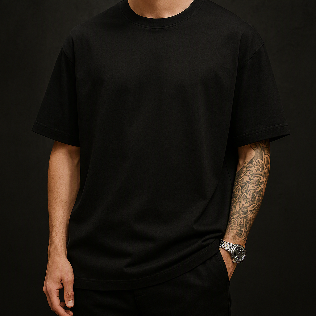 Men's Casual Cotton Short Sleeve Tee - Oversized Streetwear