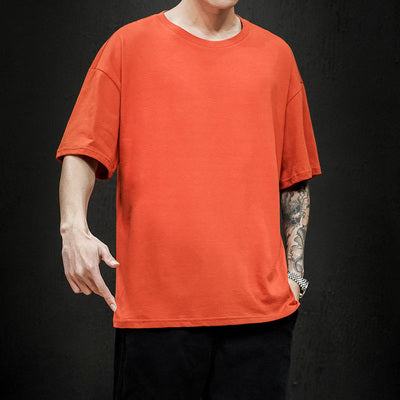 Men's Casual Cotton Short Sleeve Tee - Oversized Streetwear