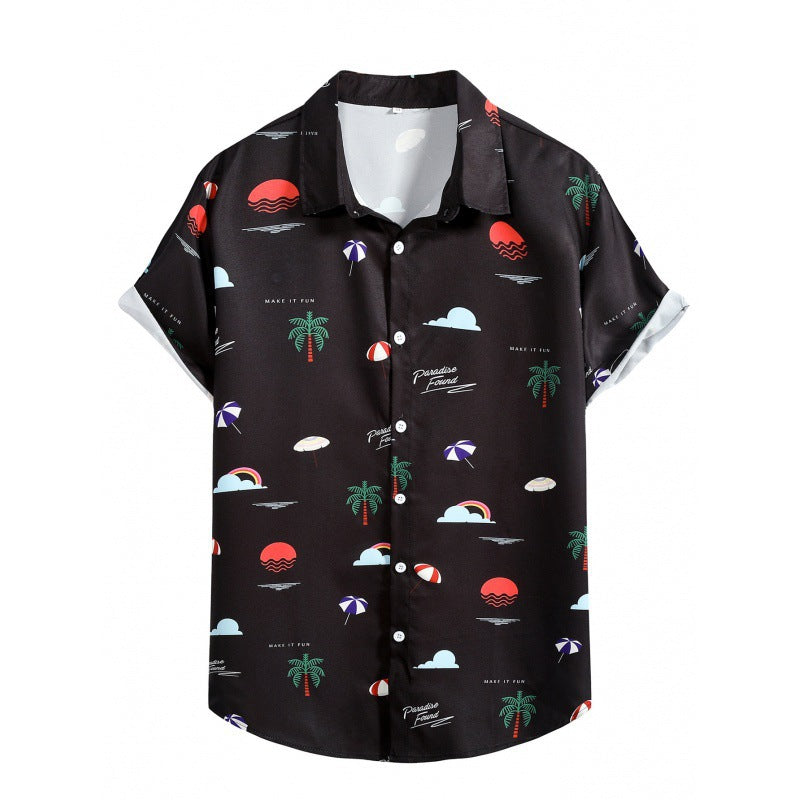 2023 Men's Loose Printed Casual Beach Shirt