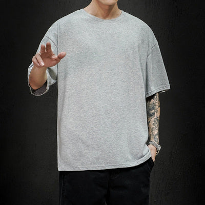 Men's Casual Cotton Short Sleeve Tee - Oversized Streetwear